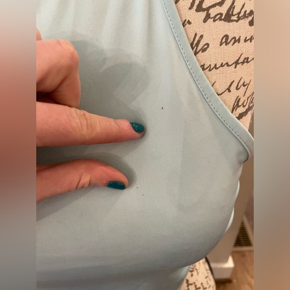 Sky Blue Silky Stretch Halter Women’s Backless Crop Top By “Chic Me” Size XL - Picture 3 of 8